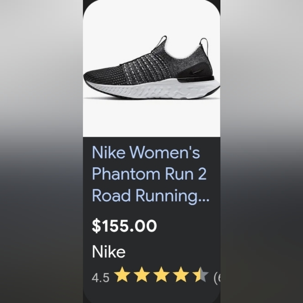 COPY - Nike Womens Black and White Flynit Phantoms Running Shoes 7 1/2 New With… - Picture 7 of 7
